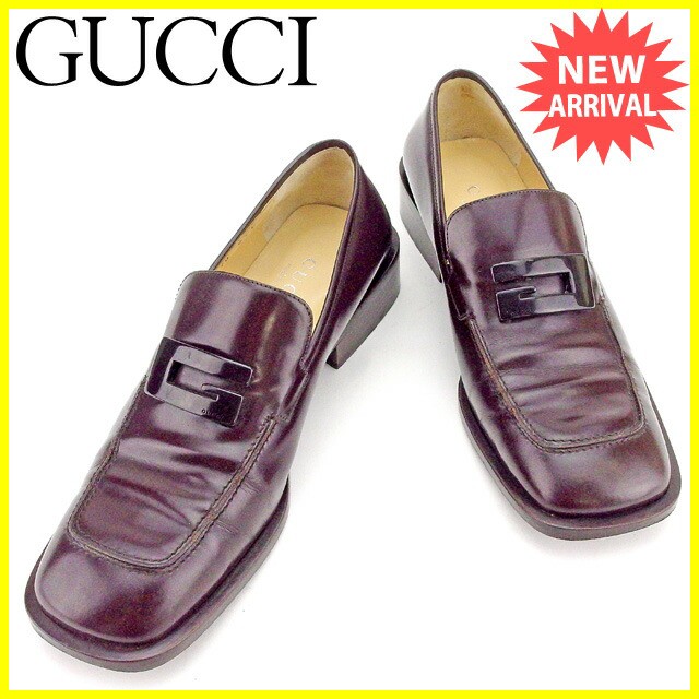 グッチ GUCCI ローファー シューズ 靴 レディース メンズ ♯6ハーフC Gマーク良品 セール【中古】 T1933の通販はWowma!(ワウマ) , ブランドデポ|商品ロット