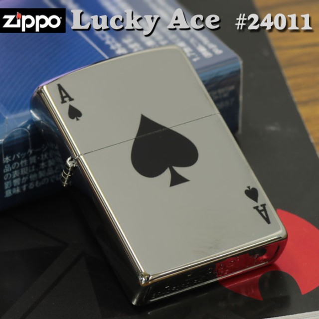 zippo(ジッポーライター)Lucky Ace (spade) クロームポリシュ 24011 画像1