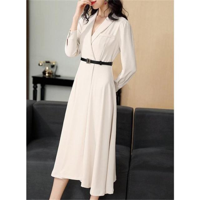 期間限定送料無料 ワンピース レディース 春秋 40代 きれいめ 長袖 シャツワンピース Vネック ロング 上品 パーティードレス おしゃれ 着痩せ 安い購入 Olsonesq Com