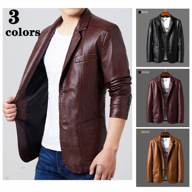 お歳暮 革ジャン レザージャケット メンズ テーラードジャケット 大きいサイズ コーデ 春秋 革 バイクジャケット ライダースジャケット 開襟 高速配送 Farmerscentre Com Ng