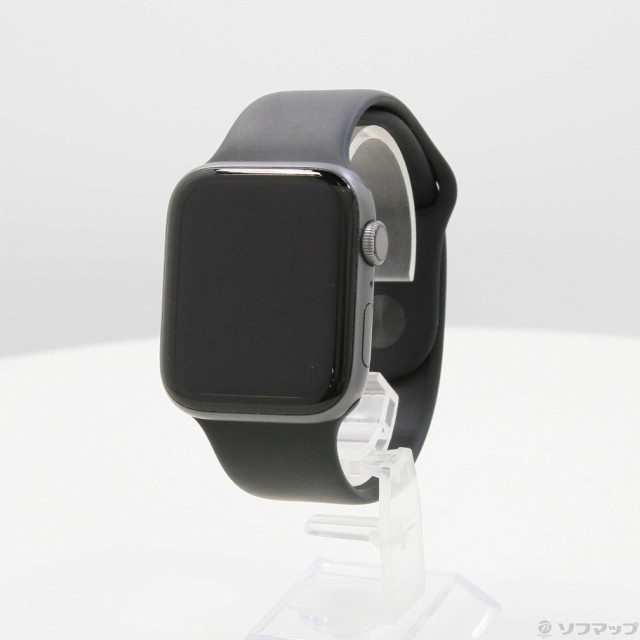 (中古)Apple Apple Watch Series 4 GPS 44mm スペースグレイアルミニウムケース ブラックスポーツバンド(349-ud)