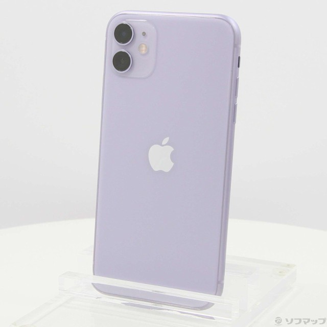 (中古)Apple iPhone11 64GB パープル MWLX2J/A SIMフリー(247-ud)