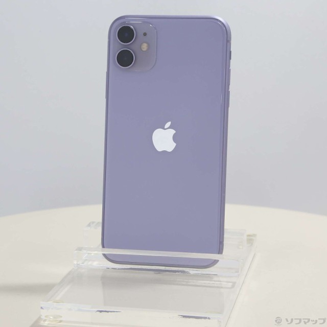 (中古)Apple iPhone11 64GB パープル MWLX2J/A SIMフリー(258-ud)