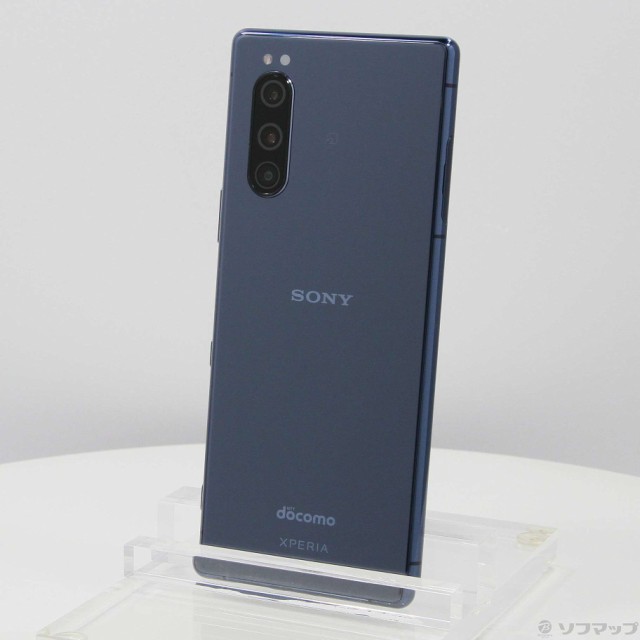 (中古)SONY Xperia 5 64GB ブルー SO-01M docomoロック解除SIMフリー(344-ud)