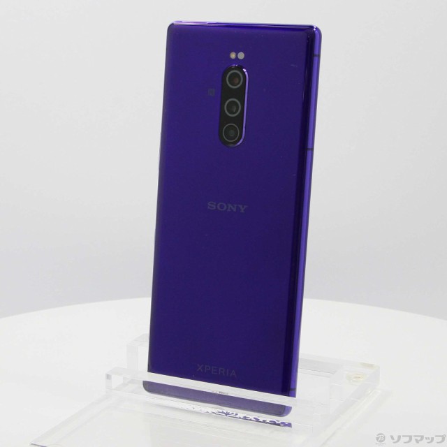 (中古)SONY Xperia 1 128GB パープル J9110 SIMフリー(348-ud)