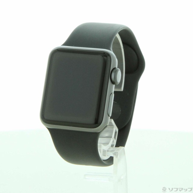 (中古)Apple Apple Watch Series 3 GPS 38mm スペースグレイアルミニウムケース ブラックスポーツバンド(276-ud)