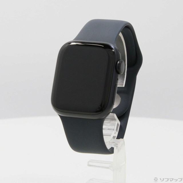 (中古)Apple Apple Watch Series 7 GPS 41mm ミッドナイトアルミニウムケース ミッドナイトスポーツバンド(344-ud)