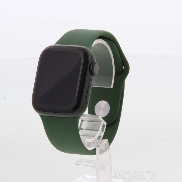 (中古)Apple Apple Watch Series 7 GPS 41mm グリーンアルミニウムケース クローバースポーツバンド(344-ud)