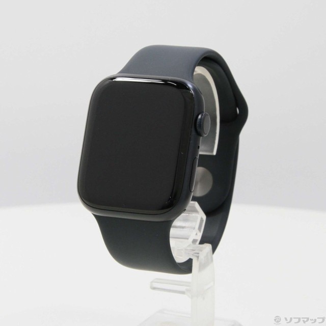 (中古)Apple Apple Watch Series 7 GPS 45mm ミッドナイトアルミニウムケース ミッドナイトスポーツバンド(344-ud)