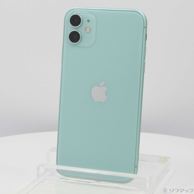 (中古)Apple iPhone11 128GB グリーン MWM62J/A SIMフリー(258-ud)