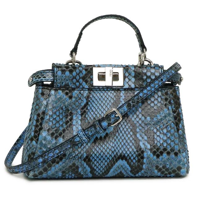 激安店舗 ピーカブー マイクロ 未使用 展示品 フェンディ パイソン レディース 8m0355 ライトブルー 斜め掛け ショルダーバッグ 2way その他バッグ Revuemusicaleoicrm Org