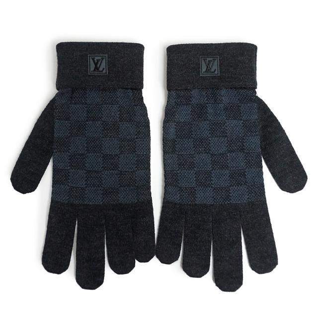 公式ショップ ダークネイビー系 コバルト グローブ 手袋 ダミエ プティ ゴン ウール Vuitton Louis ヴィトン 新品 未使用品 ルイ M 箱 メンズ 手袋 Comcell Net