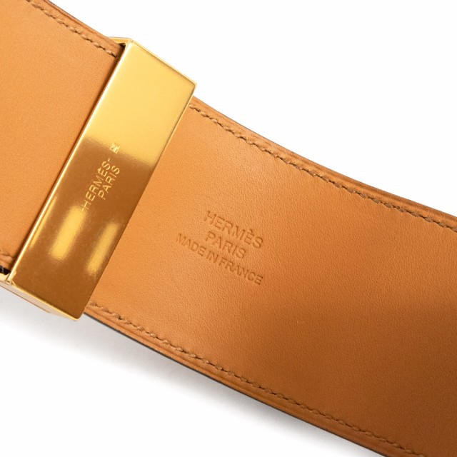 （新品・未使用品）エルメス HERMES コリエ ド シアン メドール バングル ブレスレット ボックスカーフ レザー ブラック 黒 ゴールド