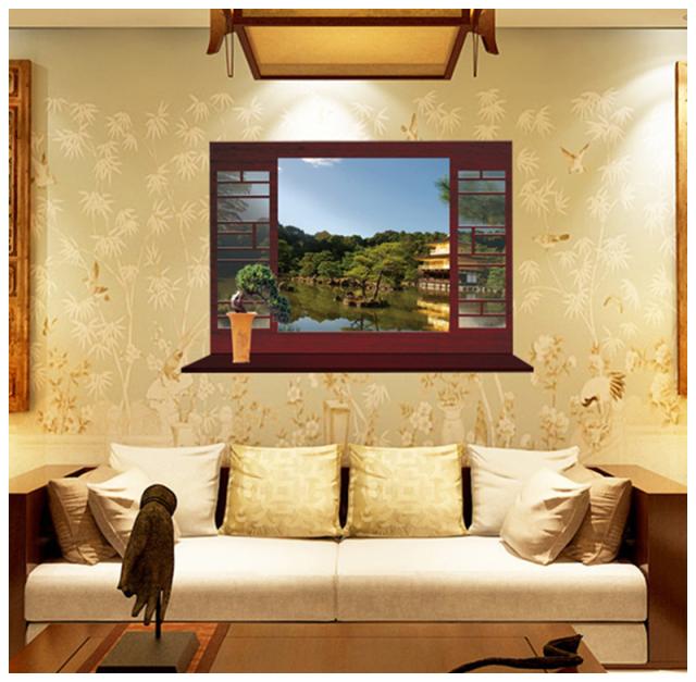 値下げ ウォールステッカー ウォールシール 中国絵画 古典 風景画 高級感 だまし絵 トリックアート 壁シール 壁紙シール 壁 バーゲン Voyage Webel Fr