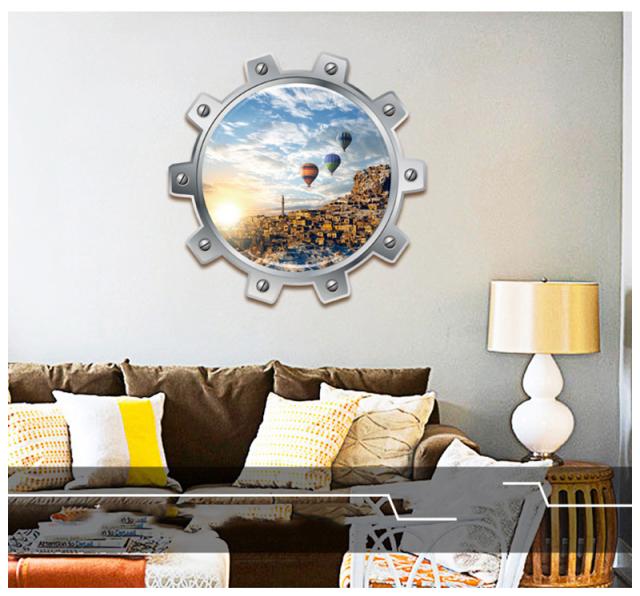 ウォールステッカー ウォールシール 気球 絶景 空 外国 海外 風景画 癒し 綺麗 潜水艦シリーズ だまし絵 トリックアの通販はau Wowma ワウマ プラスナオ 商品ロットナンバー