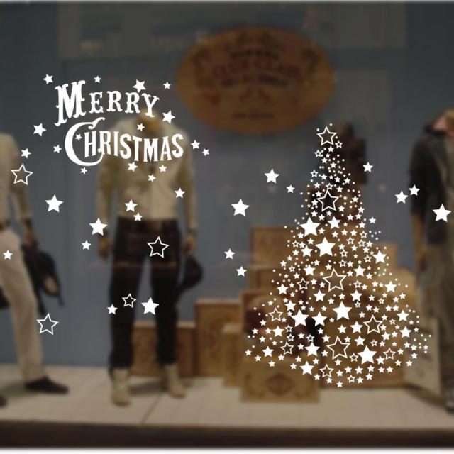 ウォールステッカー 壁紙シール クリスマス 貼ってはがせる X Mas 壁シール ガラス 窓 クリスマスツリー 星 スター メリの通販はau Pay マーケット プラスナオ 商品ロットナンバー