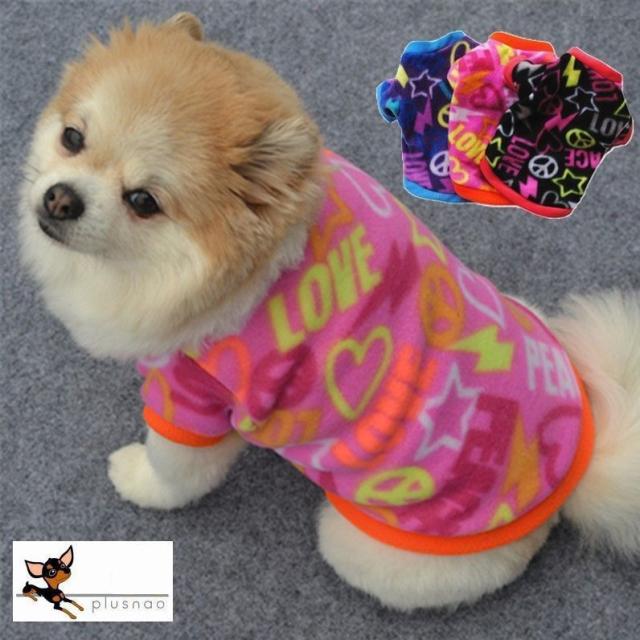 ペット用 服 ペットウェア 犬 猫 半袖 フリース ペット用品 犬用品 ロゴ イラスト お散歩 お出掛け 防寒 抜け毛対策 暖か