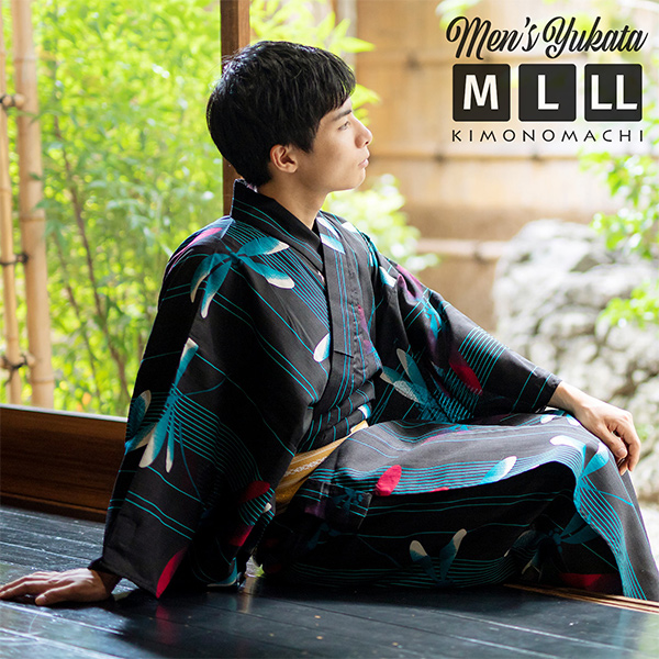 特売 浴衣 メンズ 男性 夏着物 ポリエステル 縞にトンボ 黒 サイズ M L Ll 2l 男浴衣単品 ポリエステル浴衣 雑誌 Tvfan の特集で な クリアランスバーゲン Results Gantner Live