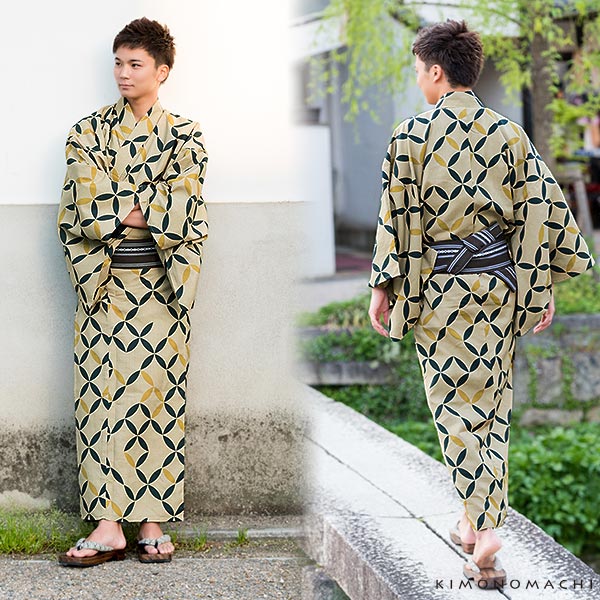 激安特価 浴衣 メンズ 男性 夏着物 ポリエステル 破れ七宝 ベージュ 大きなサイズ 3l 4l 男浴衣単品 ポリエステル浴衣 男性用浴衣単品 紳士浴 高質で安価 Www Servblu Com