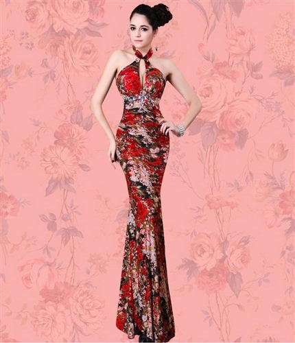 キャバドレス ロングドレス フォーマル 豪華な胸元ビジュ装飾デザイン和柄ストレッチロングドレス Longer Longfureの通販はau Wowma ワウマ Fallen Angels 商品ロットナンバー