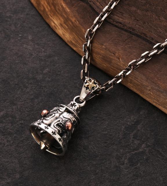 送料無料 【ツーフェイス ベル 】 シルバー925 ペンダント TATTOO チカーノ ギャング クラウン ピエロ スワロー トップ メンズ