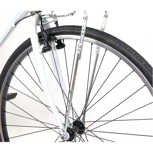 Vブレーキ ナット止め用マウント メッキ 20インチ から 700C まで ADVANS+f フロント バスケット カゴ 昭和インダストリーズ