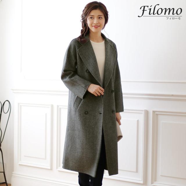 最安値 Filomo チェスターコート レディース 秋冬 カシミヤブレンド ウール ツイード ロング丈 9号 11号 13号 ブラックツイード r 奇跡の再販 Aguacatesechartea Com