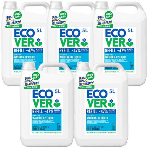ブランドおしゃれ エコベール 食器用洗剤 カモミール 5l 5本セット 食器用洗剤 つめかえ用 人気満点 Komisushi It