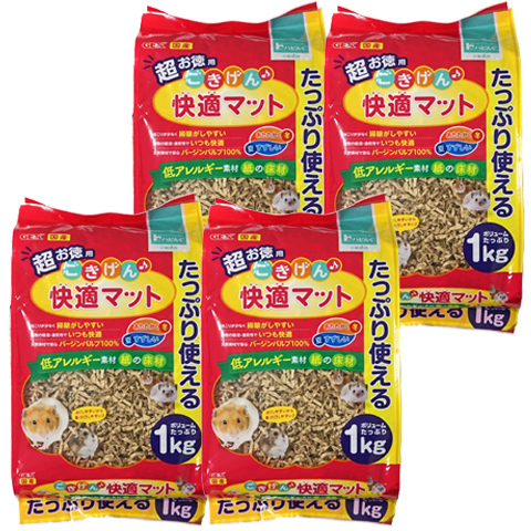 輝く高品質な ごきげん快適マット超お徳用 1kg 4個セット 1個あたり1282円 ハムスター 床材 紙 敷材 ハリネズミ リス デグー 訳ありセール格安 Www Iacymperu Org