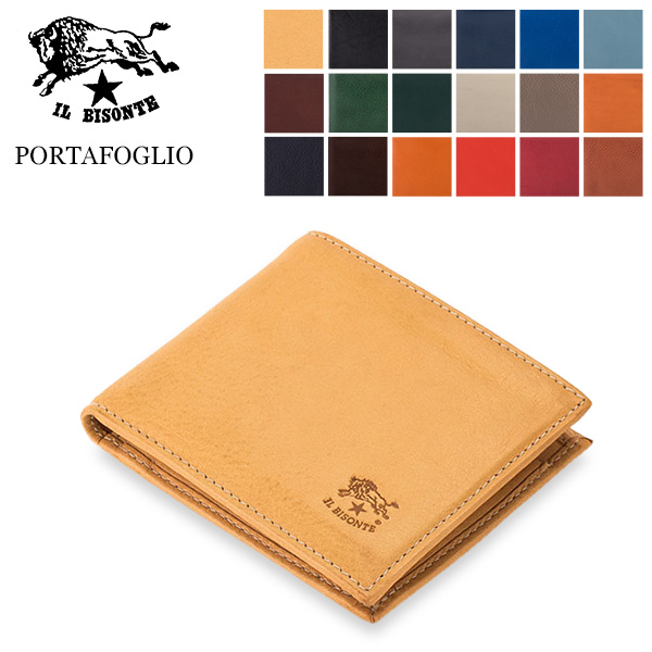 国内配送 あす着 イルビゾンテ Il Bisonte 財布 二つ折り財布 C0487m P Portafoglio 小銭入れ付 レザー 革 メンズ 牛革 売り尽くし価格 Taisei Estate Co Jp
