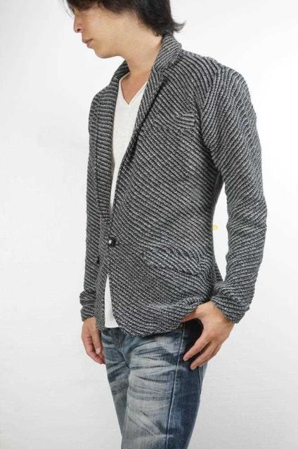 送料無料 ジャケット メンズ テーラードジャケット バイアス柄