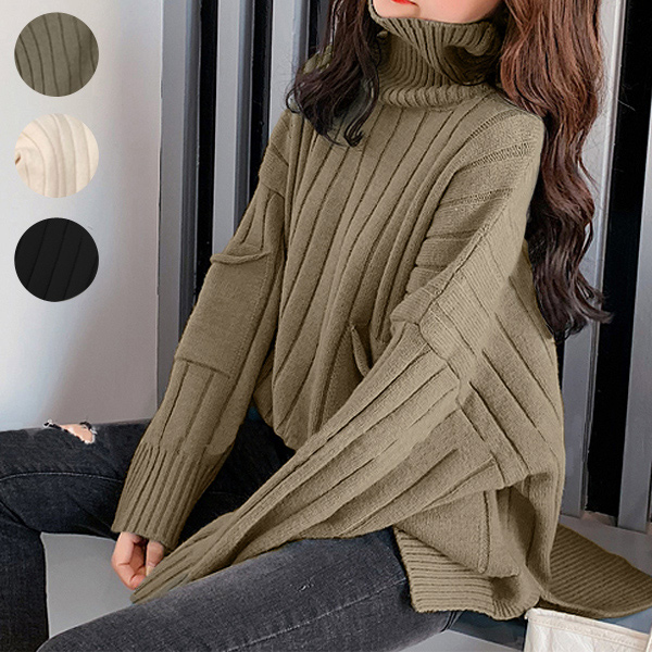 冬新作 ニット レディース 秋 冬 おしゃれ セーター 長袖 タートルネック ゆったり カジュアル かわいい T611