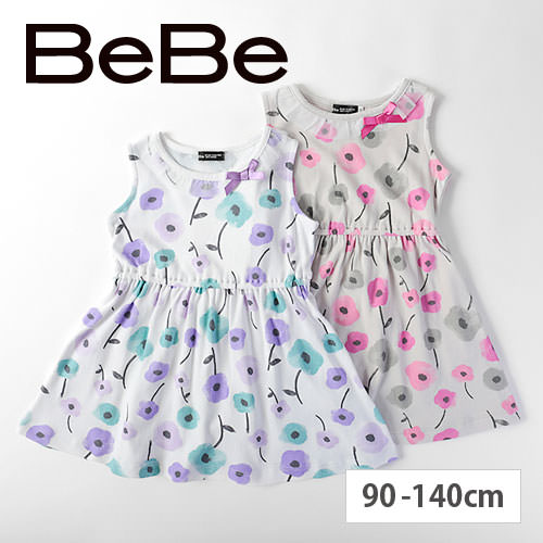 60 Off Bebe ベベ 花柄 プリント ウエスト 切り替え ワンピース 子供服 アウトレット 女の子 9