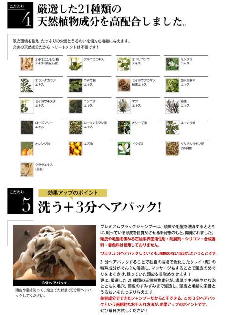 プレミアムブラックシャンプー シャンプー 育毛 スカルプ ...