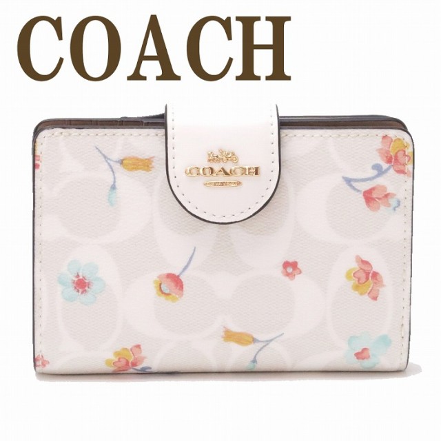 コーチ COACH 財布 レディース 二つ折り財布 花柄 シグネチャー C8741IMCAH ブランド 人気