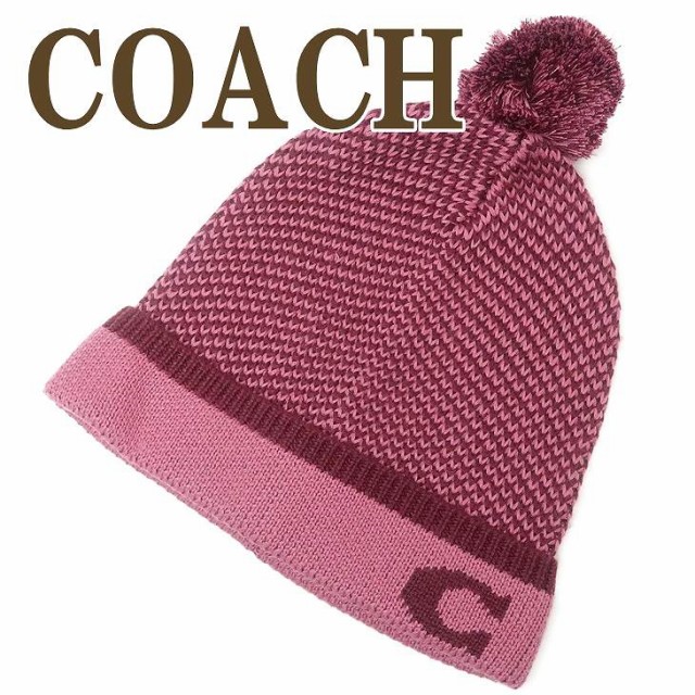 Web限定 コーチ Coach 帽子 レディース ニットキャップ ニット帽子 ニット帽 ピンク pin ネコポス ブランド