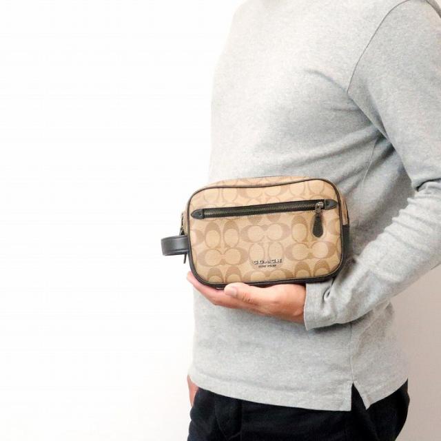 10 Off コーチ Coach バッグ メンズ セカンドバッグ ポーチ ブランド トラベルポーチ qbtn2 シグネチャー 人気
