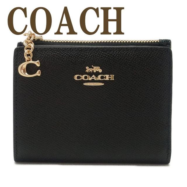最安 コーチ Coach 財布 レディース 二つ折り財布 レザー ブラック黒 imblk ブランド 人気 売り尽 Kickoff Dakar21 Sn