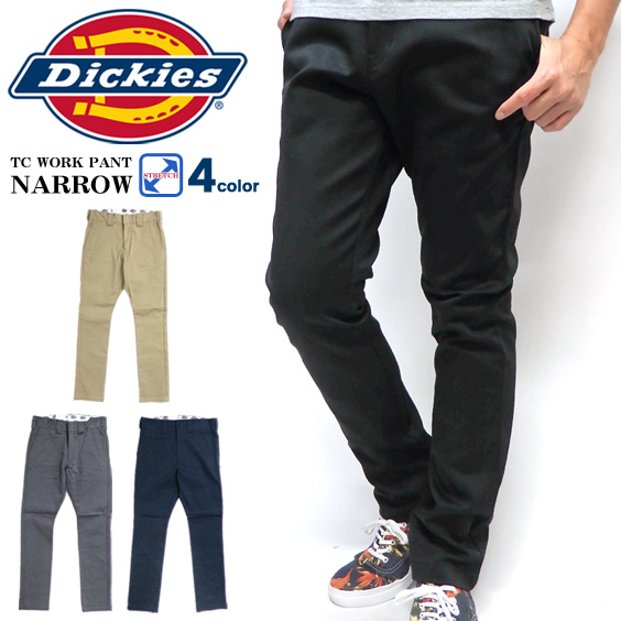 Dickies ロングパンツ ディッキーズ Tcストレッチ ナローパンツ メンズ ストレッチパンツ スリムパンツ Tcツ