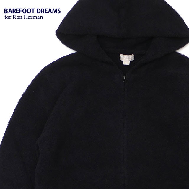 限定製作 新品 ベアフットドリームス ロンハーマン Barefoot Dreams For Ron Herman Cozychic 3 5yarn Solid Hoodie パーカー Black Swt Hoody 超激安 Cerqualandi It