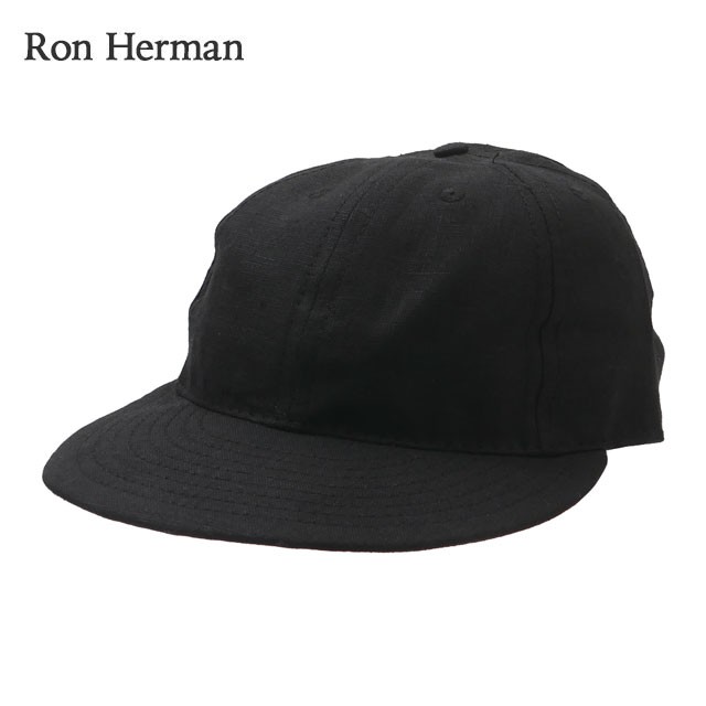 新品 ロンハーマン Ron Herman x クーパーズタウン Cooperstown Ball Cap Linen Cap キャップ BLACK ブラック 黒 ヘッドウェア