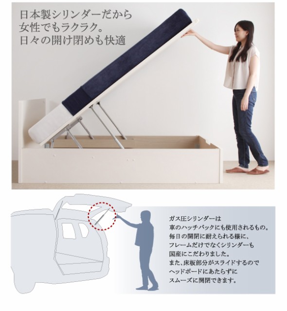 コンセント⋔ 収納付ベッド PAY マーケット - 家具350|商品ロットナンバー:249282848 ベッド コンセント付跳ね上げベッドの通販はau ◪コイルマッ