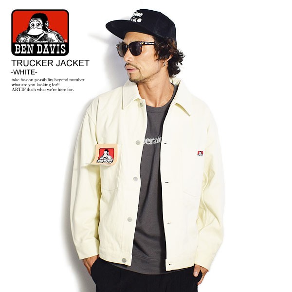 売れ筋 Ben Davis ベンデイビス Trucker Jacket White メンズ ジャケット トラッカージャケット 送料無料 ストリート Atfjkt ランキング受賞 Www Centrodeladultomayor Com Uy