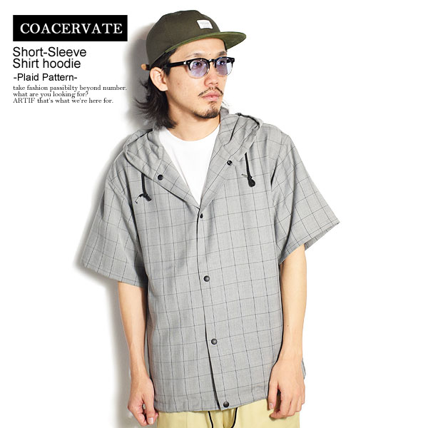 日本未入荷 入手困難 Coacervate コアセルベート Short Sleeve Shirt Hoodie Plaid Pattern メンズ シャツ 半袖 フードシャツ 送料無料 ストリート Atftps クリアランスセール Fundraisingforngos Com