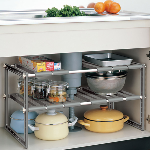 キッチン収納 シンク下 収納 フリーラック ワイド 伸縮 整理棚 キッチン収納 収納ラック キッチンラック フライパン 鍋 収納の通販はau Pay マーケット Zakka Green 商品ロットナンバー