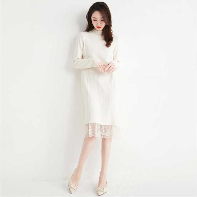絶賛 予約商品 大きいサイズ レディース ニットワンピース 裾レース 切替 ミニ丈 タイトオーバーサイズ 韓国ファッション ビッグサイズ Otona 全国宅配無料 Carlavista Com