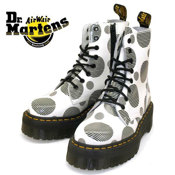 【32％OFF】[日本正規品]ドクターマーチン Dr.Martens JADON 26882101 厚底 ジェイドン POLKA DOT SMOOTH 8ホールブーツ ドット 水玉 白