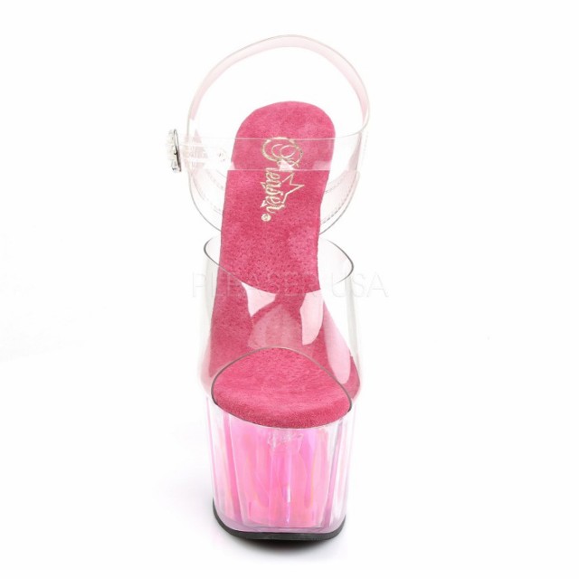 安い好評 キャバ ヒール サンダル 厚底 Pleaser プリーザー 18 cm ヒール 透明 クリア ピンク ブラックライト アンクルストラップ オープントゥ 大の通販はau PAY マーケット - ディンプルズオンライン|商 最新作正規品