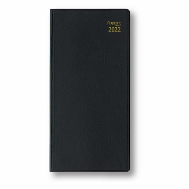 【メール便発送】ダイゴー 手帳 2022年 アポイント 1ヶ月横罫 薄型 手帳サイズ ブラック E1001