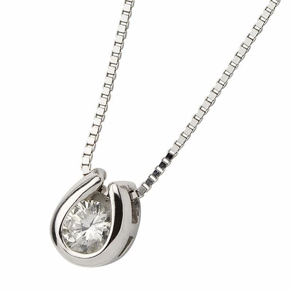 贅沢屋の K18ホワイトゴールド 天然ダイヤモンドペンダント/ネックレス ダイヤ0.1CT, 直入町 8283b228
